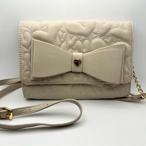 Betsy Johnson Cream Quilted Women's Bag
